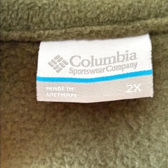 Womens Columbia Olive Fleece Jacket with Coral Zipper size 2X - Picture 6 of 7